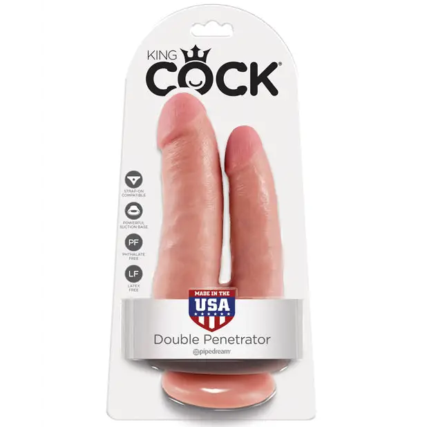 King Cock Double Penetrator - Flesh - Dongs & Dildos