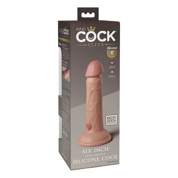 King Cock Elite 6’’ Dual Density Silicone Cock - Light - Dongs & Dildos