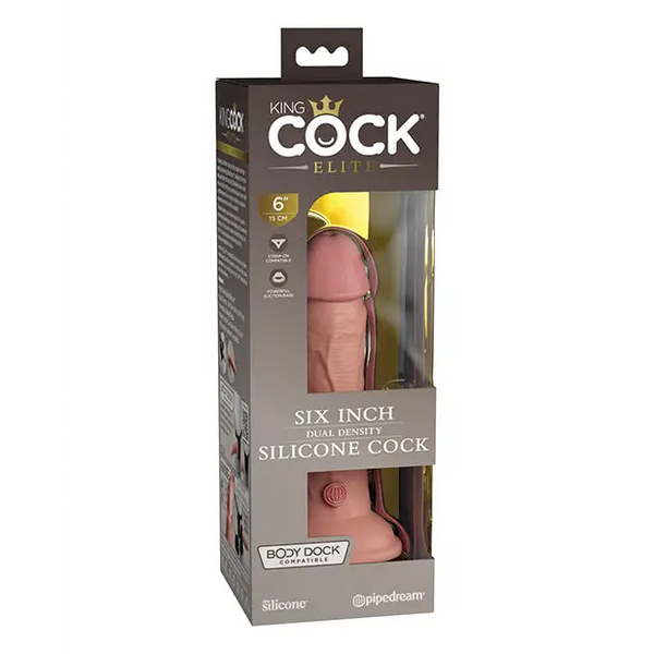 King Cock Elite 6’’ Dual Density Silicone Cock - Light - Dongs & Dildos