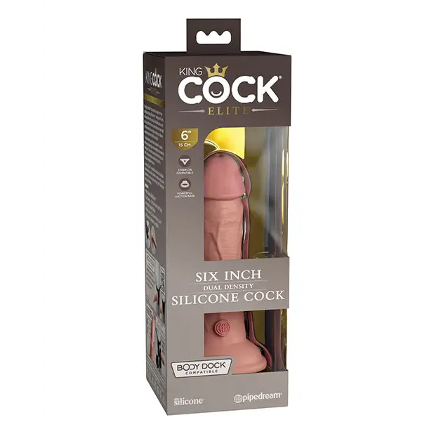 King Cock Elite 6’’ Dual Density Silicone Cock - Light - Dongs & Dildos