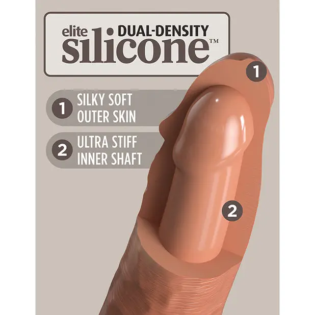 King Cock Elite 6’’ Dual Density Silicone Cock - Tan - Dongs & Dildos
