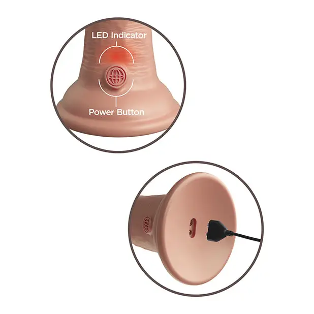 King Cock Elite 6’’ Dual Density Vibrating Silicone Cock - Light - Vibrators