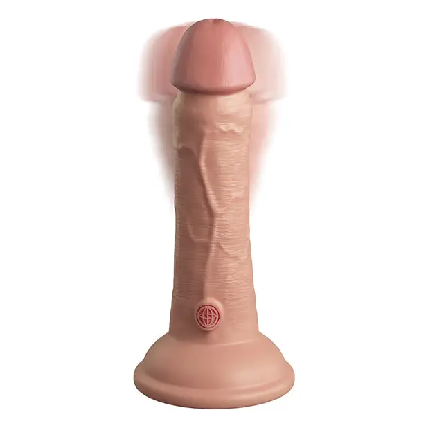 King Cock Elite 6’’ Dual Density Vibrating Silicone Cock - Light - Vibrators