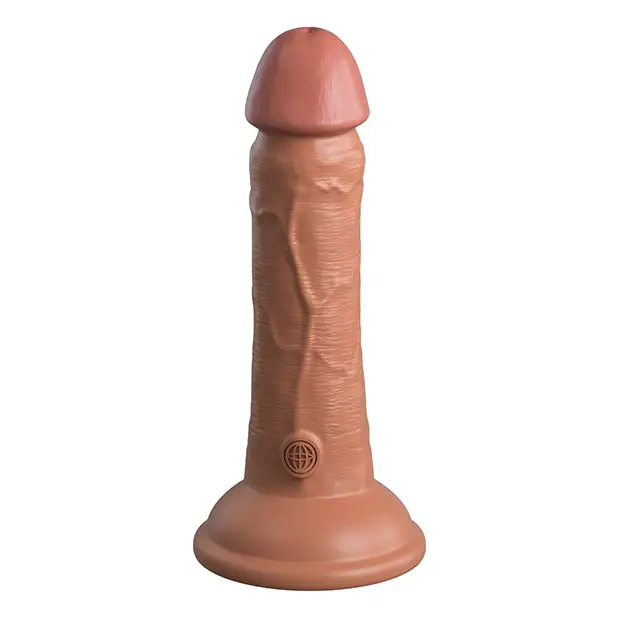 King Cock Elite 6’’ Dual Density Vibrating Silicone Cock - Tan - Vibrators