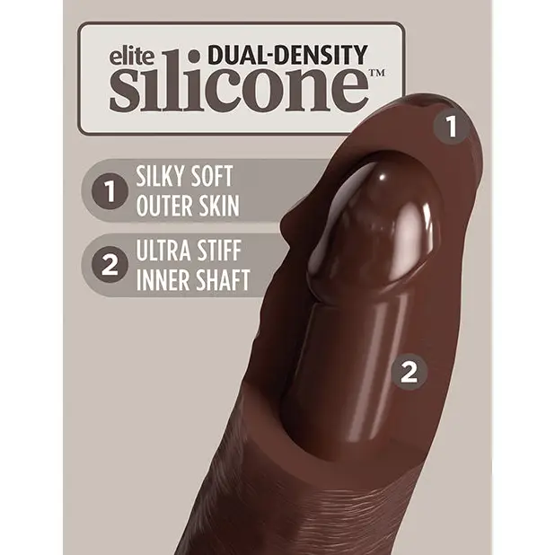 King Cock Elite 7’’ Dual Density Silicone Cock - Brown - Dongs & Dildos