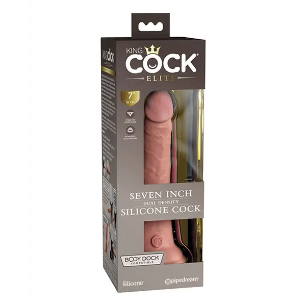 King Cock Elite 7’’ Dual Density Silicone Cock - Light - Dongs & Dildos