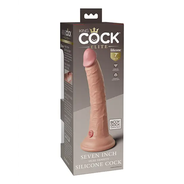 King Cock Elite 7’’ Dual Density Silicone Cock - Light - Dongs & Dildos