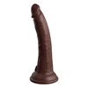 King Cock Elite 7’’ Dual Density Vibrating Silicone Cock w/Remote - Brown - Vibrators