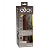 King Cock Elite 7’’ Dual Density Vibrating Silicone Cock w/Remote - Brown - Vibrators
