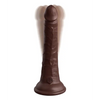 King Cock Elite 7’’ Dual Density Vibrating Silicone Cock w/Remote - Brown - Vibrators