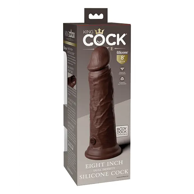 King Cock Elite 8’’ Dual Density Silicone Cock - Brown - Dongs & Dildos