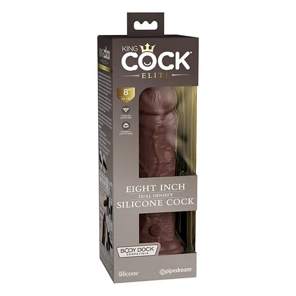 King Cock Elite 8’’ Dual Density Silicone Cock - Brown - Dongs & Dildos