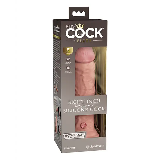 King Cock Elite 8’’ Dual Density Silicone Cock - Light - Dongs & Dildos