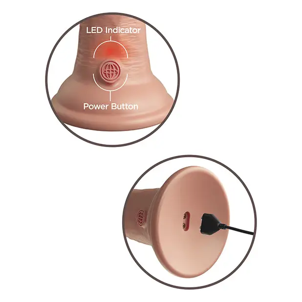 King Cock Elite 8’’ Dual Density Vibrating Silicone Cock - Light - Vibrators