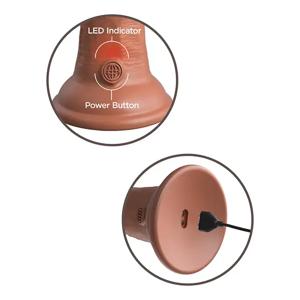 King Cock Elite 8’’ Dual Density Vibrating Silicone Cock - Tan - Vibrators