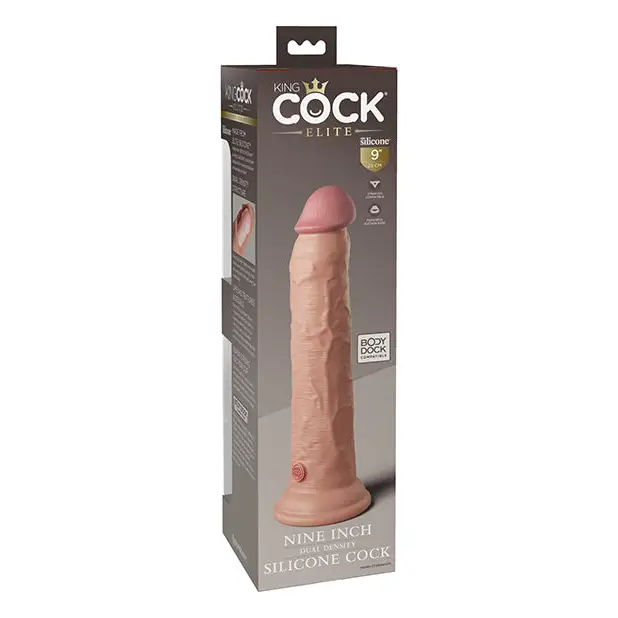 King Cock Elite 9’’ Dual Density Silicone Cock - Light - Dongs & Dildos