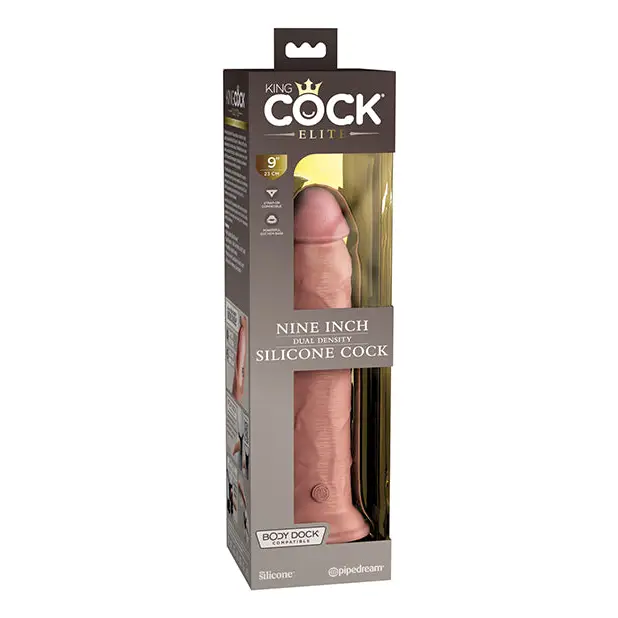 King Cock Elite 9’’ Dual Density Silicone Cock - Light - Dongs & Dildos