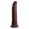 King Cock Elite 9’’ Dual Density Vibrating Silicone Cock w/Remote - Brown - Vibrators