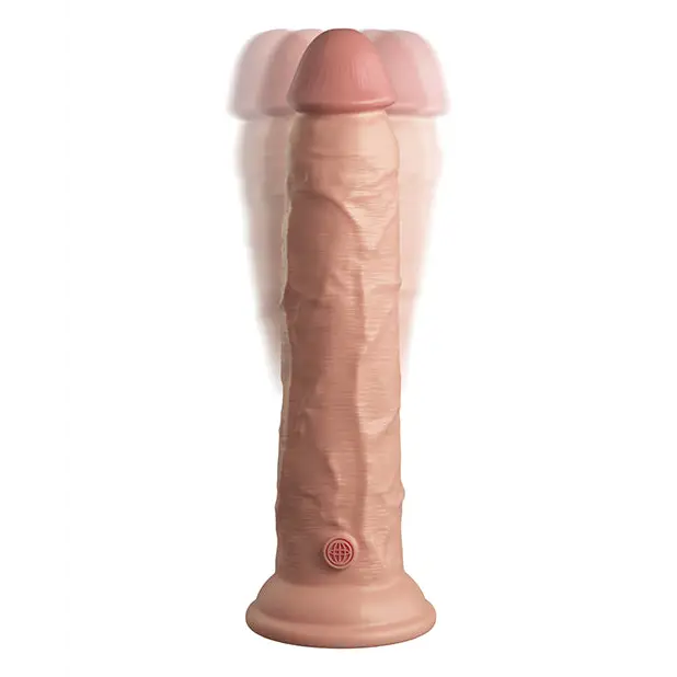 King Cock Elite 9’’ Dual Density Vibrating Silicone Cock w/Remote - Light - Vibrators