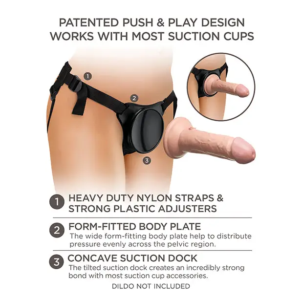 King Cock Elite Beginner’s Body Dock Strap On Harness - Black - Strap Ons