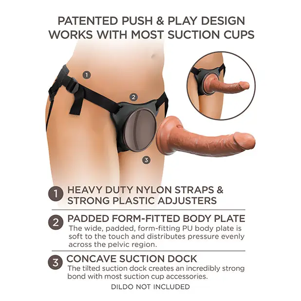 King Cock Elite Comfy Body Dock Strap On Harness - Black - Strap Ons