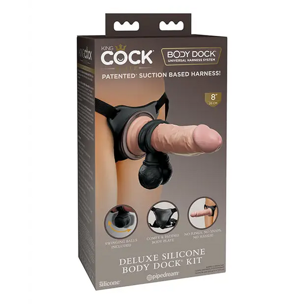 King Cock Elite Deluxe Silicone Body Dock Kit - Strap Ons