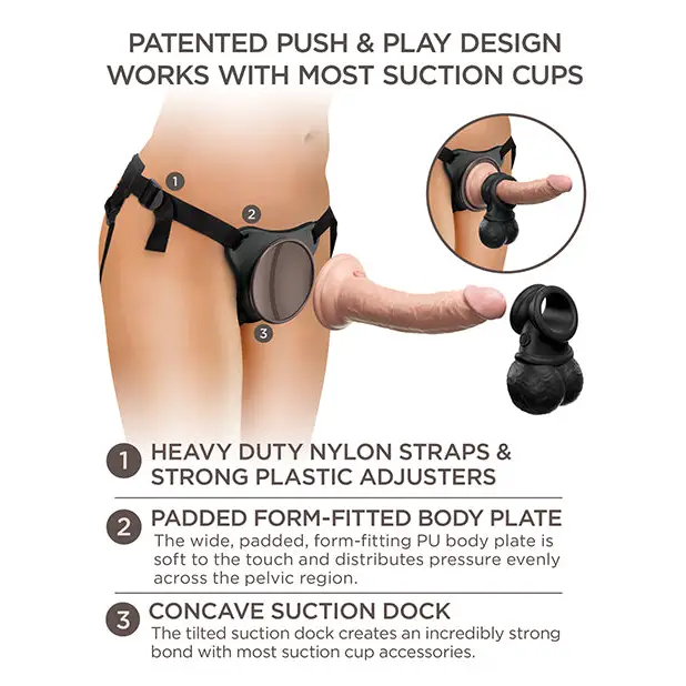 King Cock Elite Ultimate Vibrating Silicone Body Dock Kit w/Remote - Strap Ons