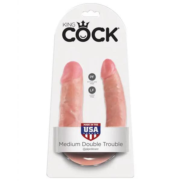 King Cock Medium Double Trouble - Flesh - Dongs & Dildos