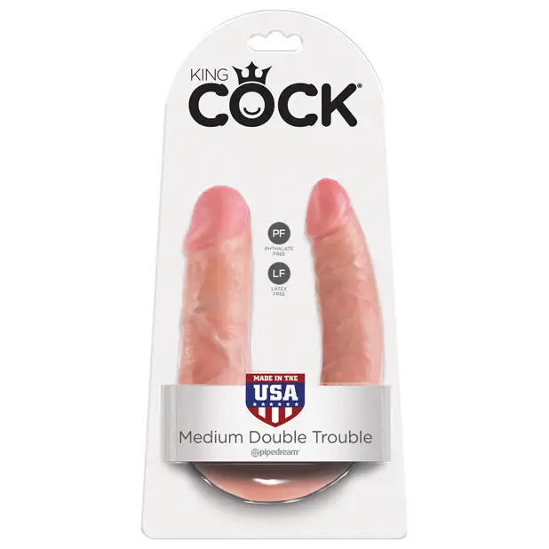 King Cock Medium Double Trouble - Flesh - Dongs & Dildos