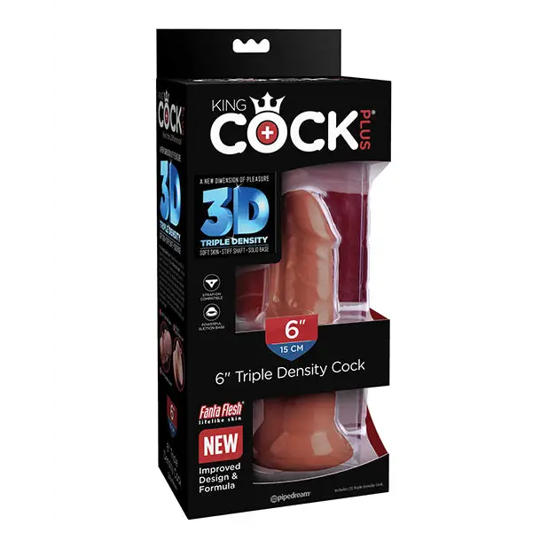 King Cock Plus 6’’ Triple Density Cock - Brown - Dongs & Dildos