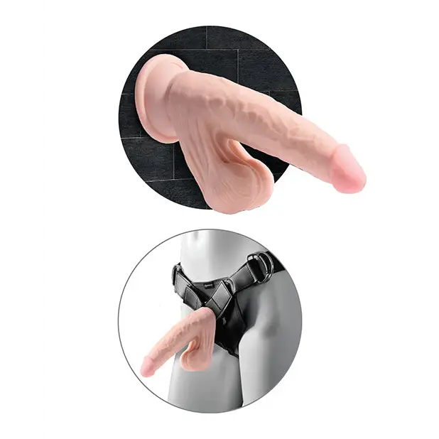 King Cock Plus 6’’ Triple Density Cock w/Swinging Balls - Ivory - Dongs & Dildos