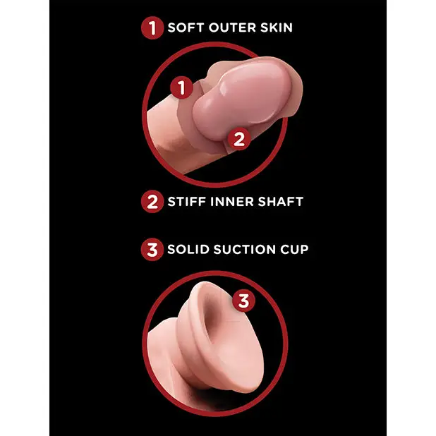 King Cock Plus 6’’ Triple Density Cock w/Swinging Balls - Ivory - Dongs & Dildos