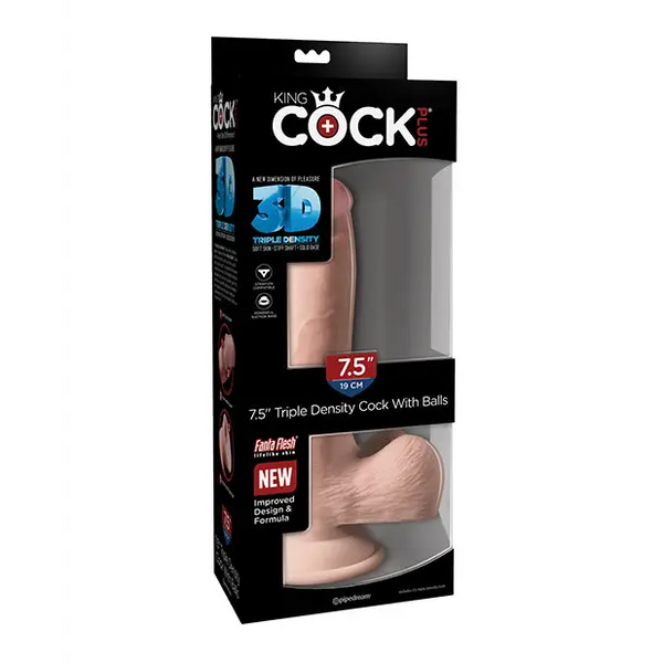 King Cock Plus 7.5’’ Triple Density Cock w/Balls - Dongs & Dildos