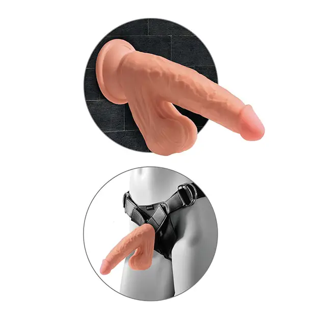 King Cock Plus 7’’ Triple Density Cock w/Swinging Balls - Tan - Dongs & Dildos