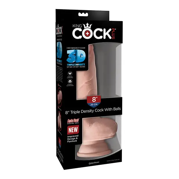 King Cock Plus 8’’ Triple Density Cock w/Balls - Dongs & Dildos