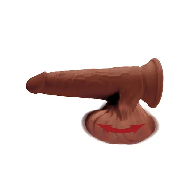 King Cock Plus 8’’ Triple Density Cock w/Swinging Balls - Brown - Dongs & Dildos