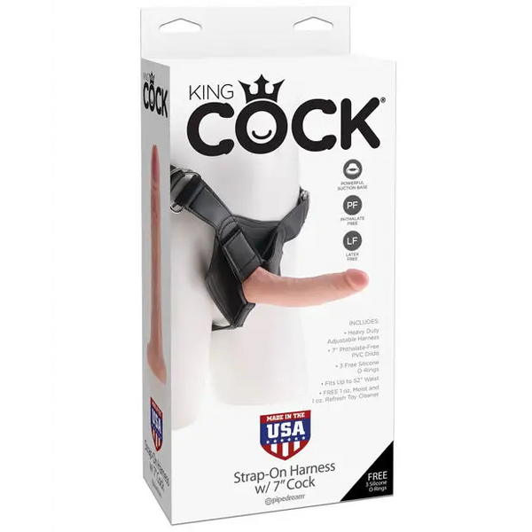 King Cock Strap On Harness w/6’’ Cock - Flesh - Strap Ons