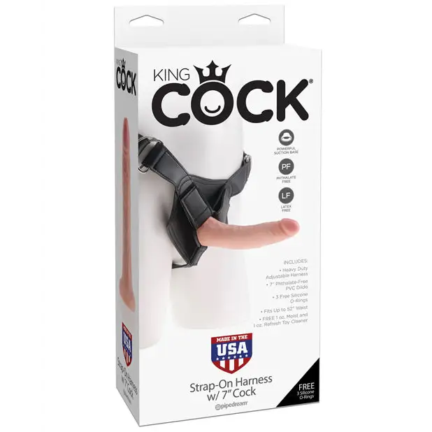 King Cock Strap On Harness w/6’’ Cock - Flesh - Strap Ons