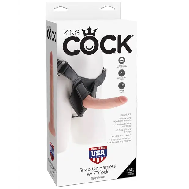 King Cock Strap On Harness w/7’’ Cock - Flesh - Strap Ons