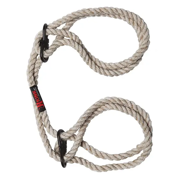 Kink Hogtie Bind & Tie Wrist or Ankle Cuffs - Natural 6 mm Hemp - Bondage Blindfolds & Restraints