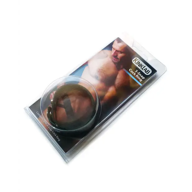 KinkLab Leather 3 Snap Cock Ring - Penis Enhancement