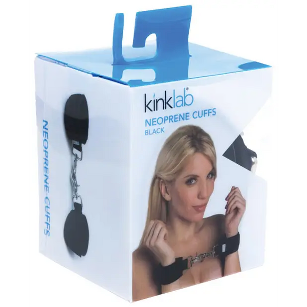 KinkLab Neoprene Cuffs - Black - Bondage Blindfolds & Restraints