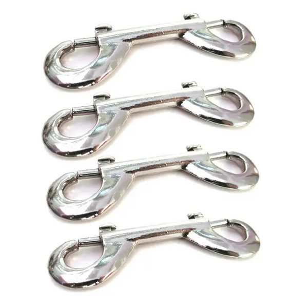 KinkLab Nickel Plated Snap Hooks - Pack of 4 - Bondage Blindfolds & Restraints