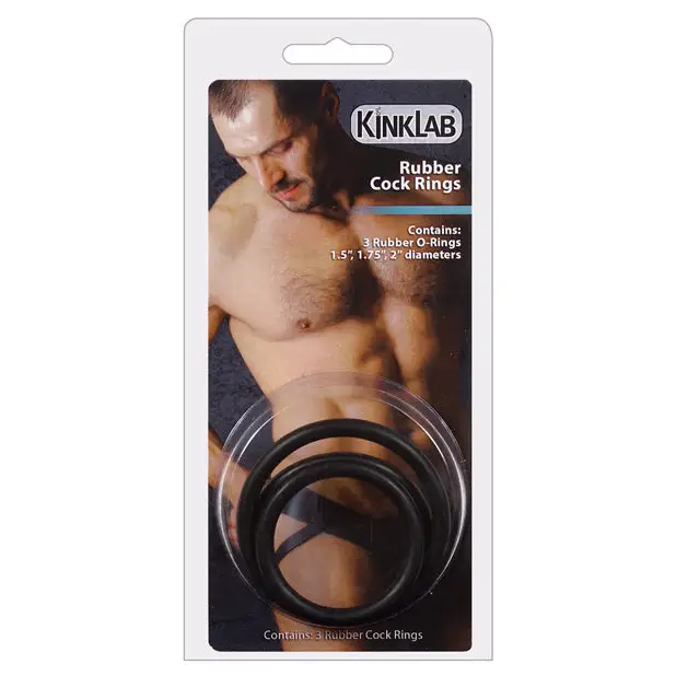 KinkLab Rubber Cock Ring - Pack of 3 - Penis Enhancement
