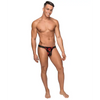 Kiss Me Stretch Mesh Micro Thong V Blk/Rd S/M - Lingerie - Packaged