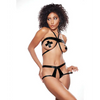 Kitten Cherry Open Bra & Panty Black O/S - Lingerie - Packaged