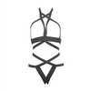 Kitten It’s Complicated Open Elastic Strappy Bra & Open Back Panty Black O/S - Lingerie - Packaged