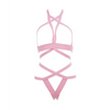 Kitten It’s Complicated Open Elastic Strappy Bra & Open Back Panty Pink O/S - Lingerie - Packaged
