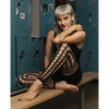 Kixies Jo Circle Fishnet Footless Thigh High Black - Lingerie - Packaged