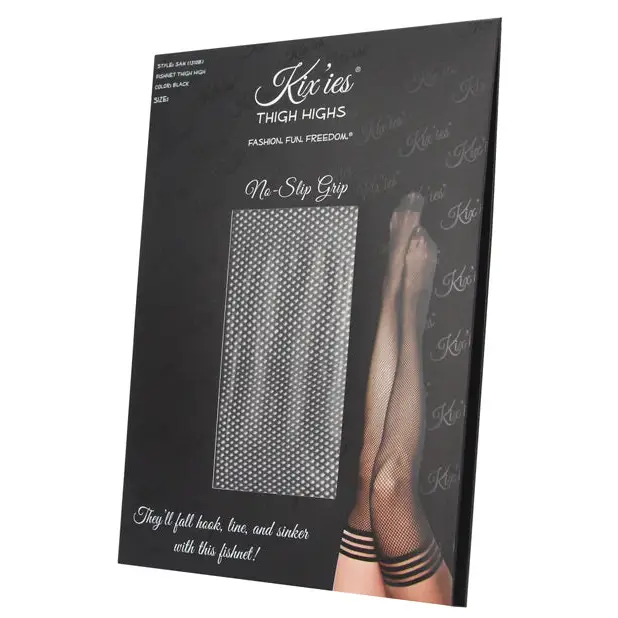 Kix’ies Sam Fishnet Thigh High Black - Lingerie - Packaged